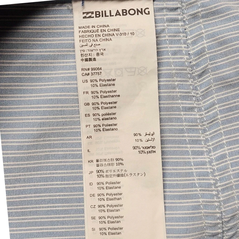Billabong Platinum X 73 Swim Trunks Mens 34 Blue Striped Surf Surfing Water Polo
